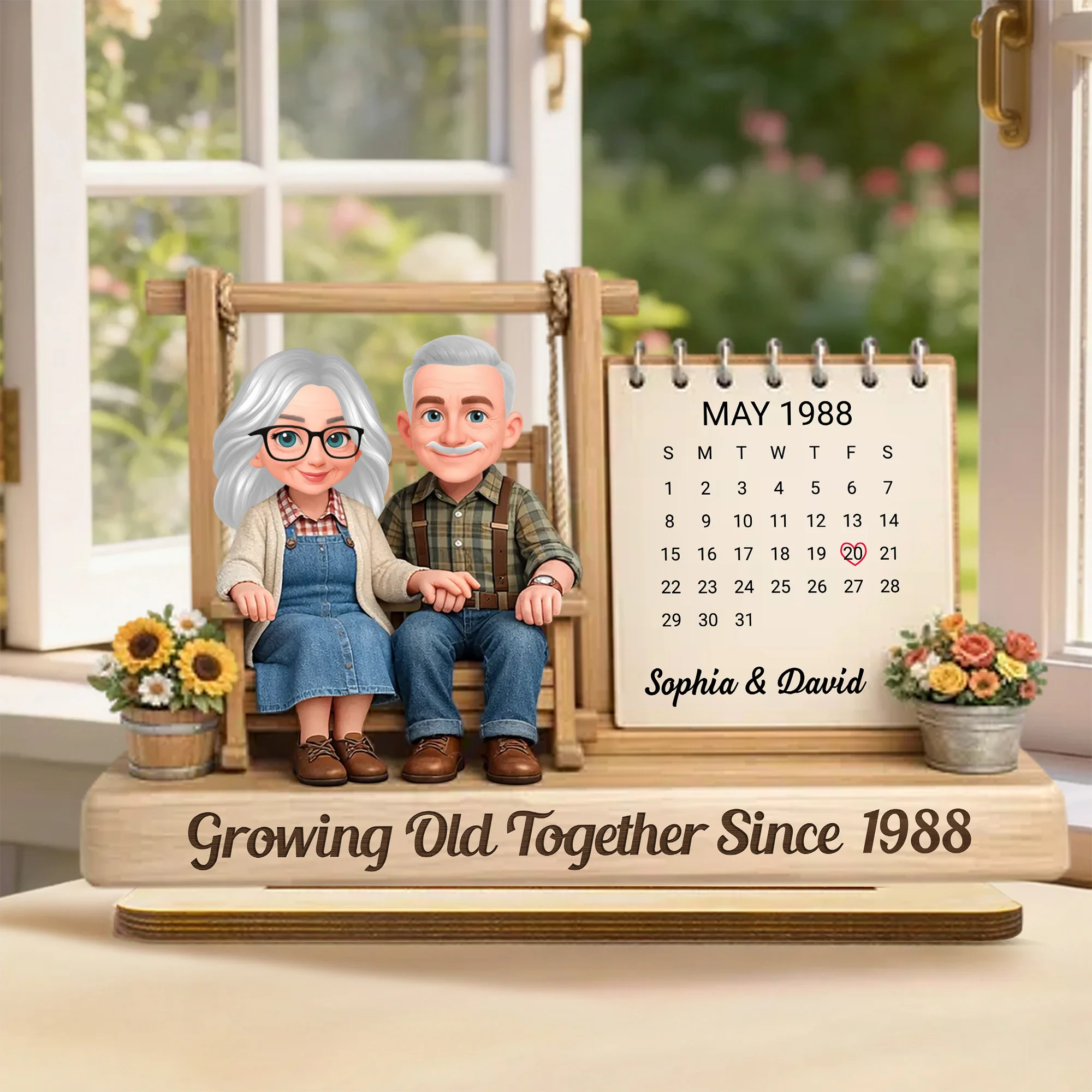 Growing Old Together Personalized 2-Layer Wooden Plaque - Sweet Couple Keepsake for Home Display, Thoughtful Gift for Him or Her - Image 5