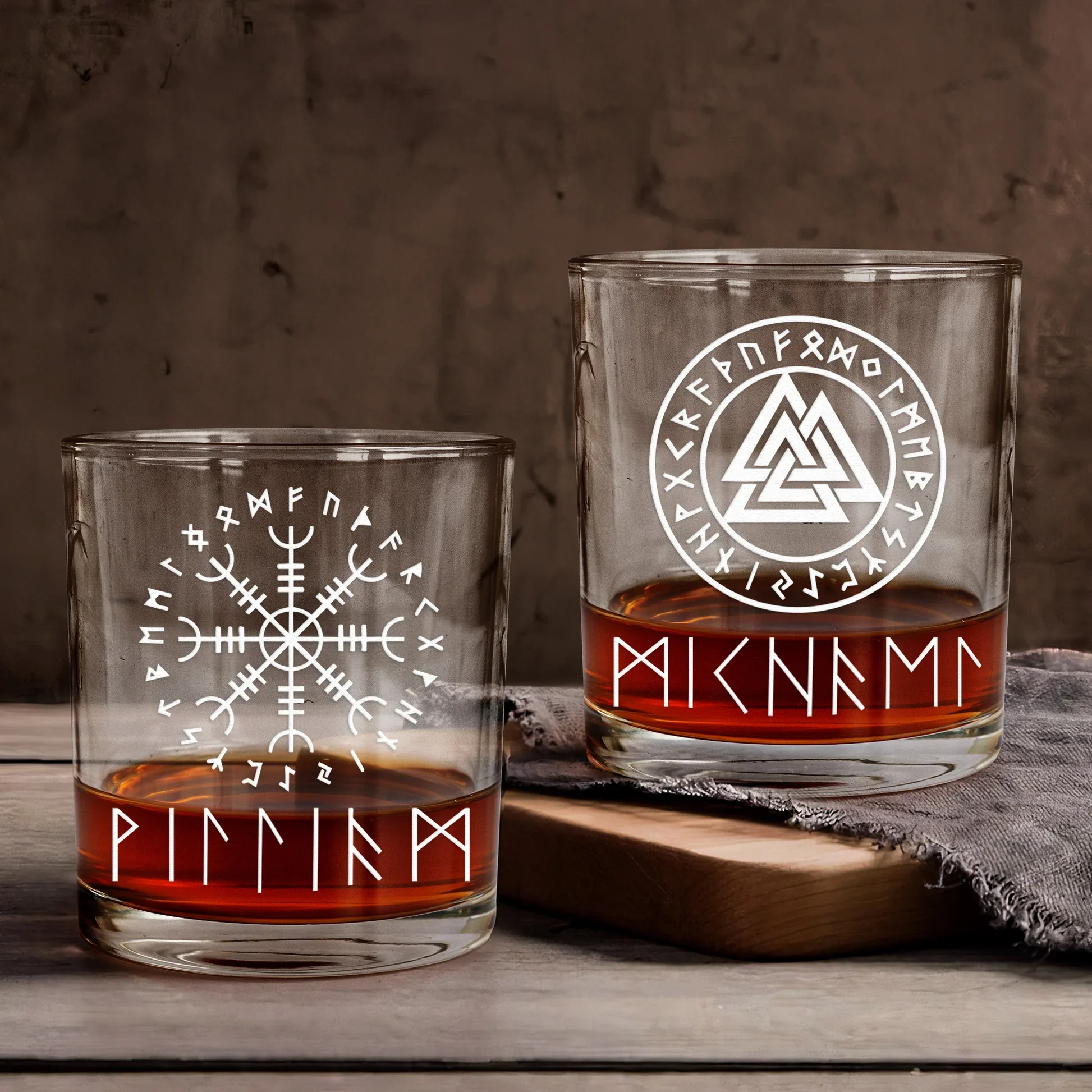 Nordic Rune Whiskey Glass, Personalized Viking-Inspired Design for a Classy Bar Display and Meaningful Gift - Image 2
