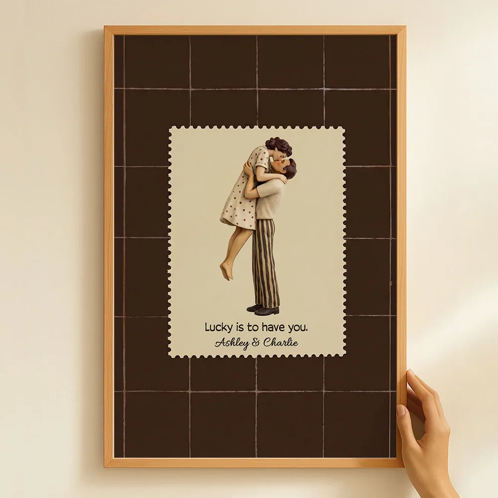 Lucky is to have you Couple Poster, Personalized Romantic Wall Art for Home Decor, Thoughtful Unique Gift for Couples - Image 6