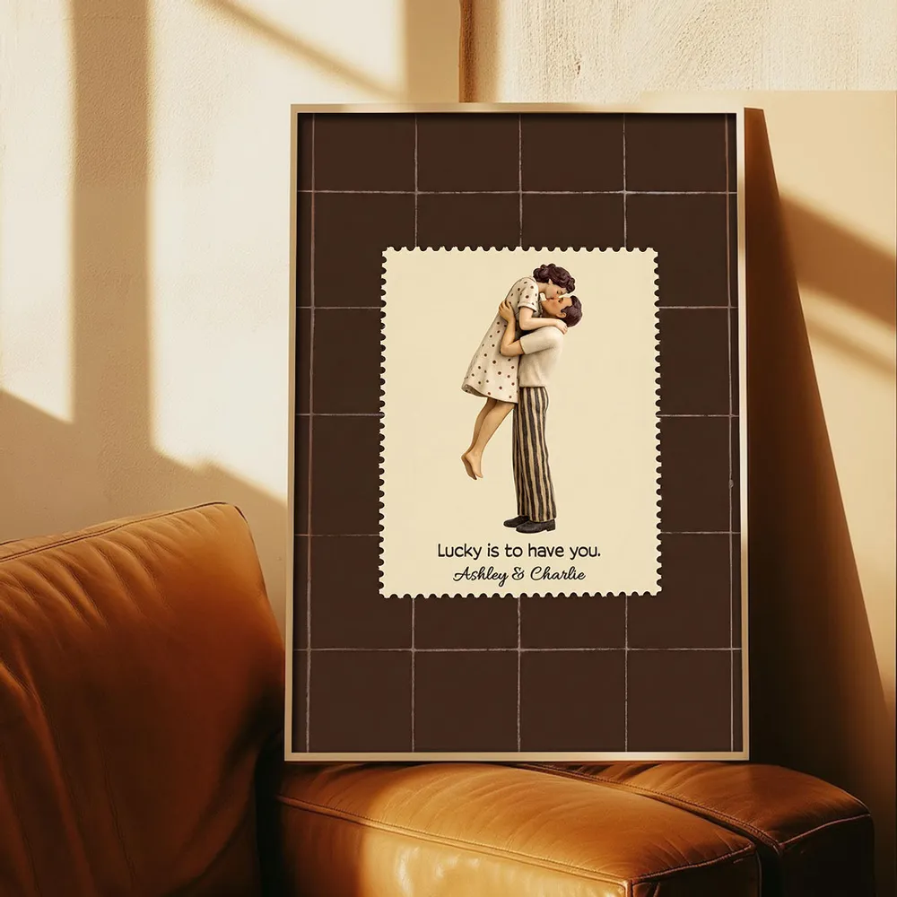 Lucky is to have you Couple Poster, Personalized Romantic Wall Art for Home Decor, Thoughtful Unique Gift for Couples - Image 7