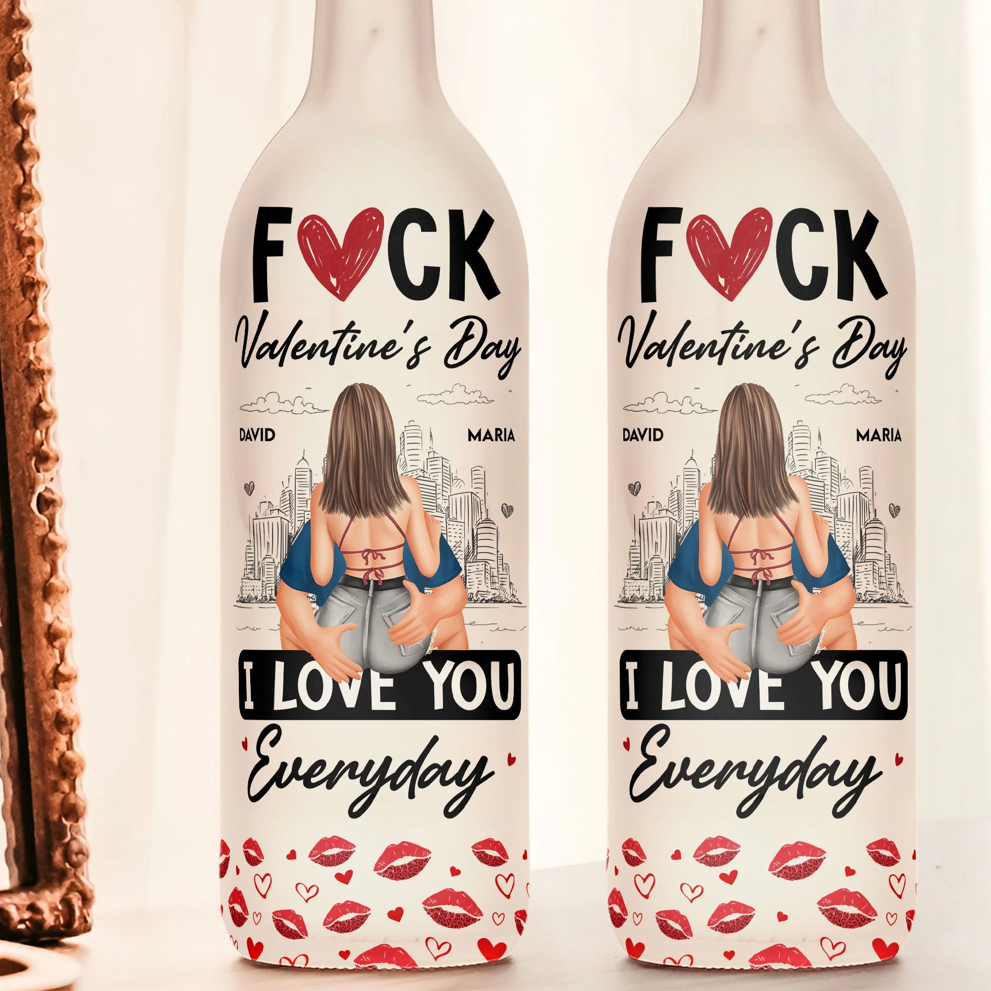 Personalized Bottle Lamp With I Love You Everyday Quote, Warm Glow Bedroom Decor, Unique Gift For Couple - Image 2