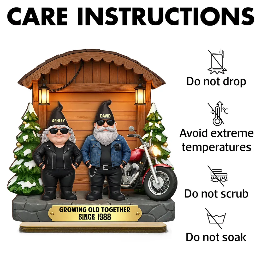 Personalized 2-Layer Wooden Plaque, Biker Couple by Motorcycle Cabin Scene, Unique Anniversary Gift for Him or Her - Image 6