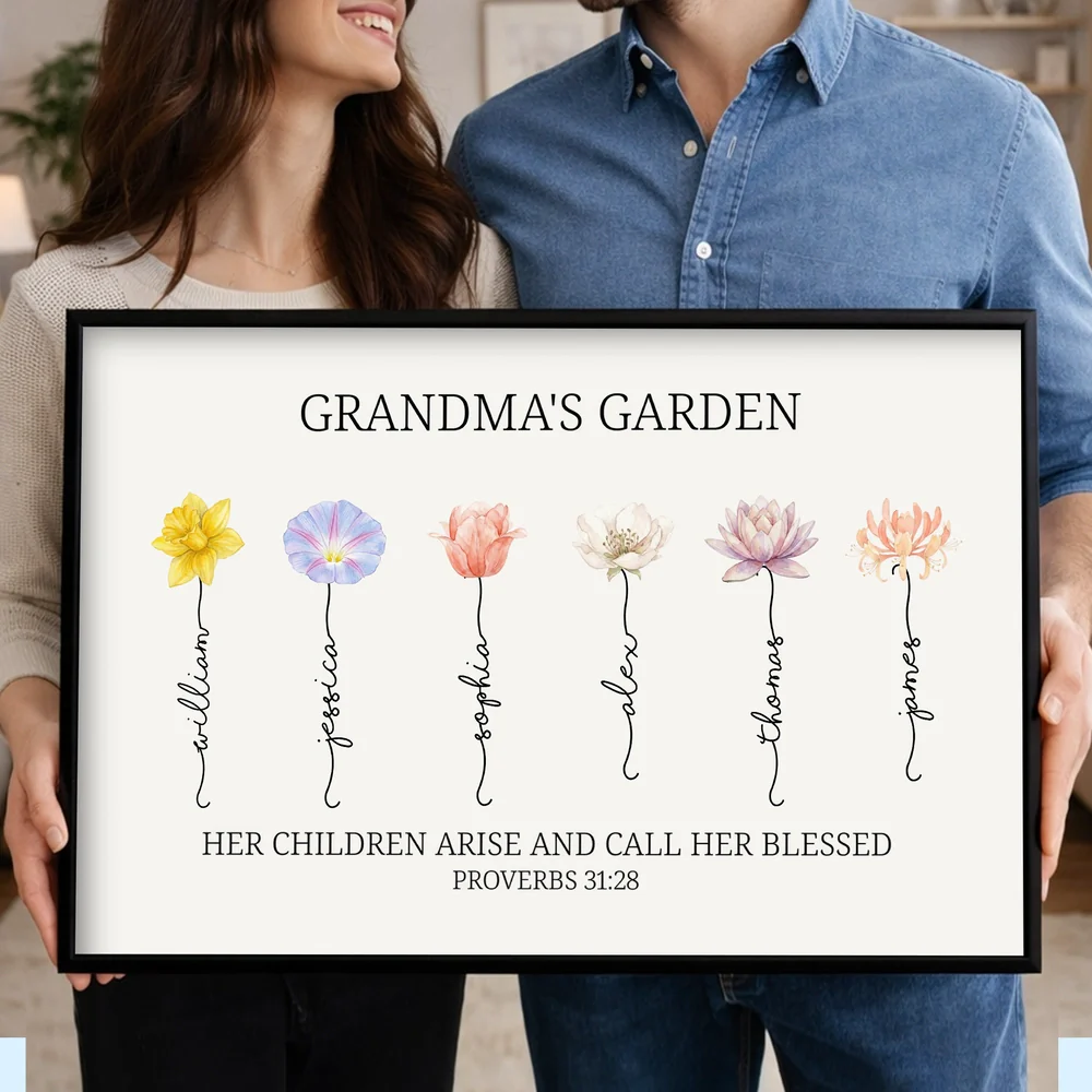 Grandma's Garden Poster Personalized Floral Name Print Family Keepsake Wall Decor A Meaningful Gift for Grandma - Image 3