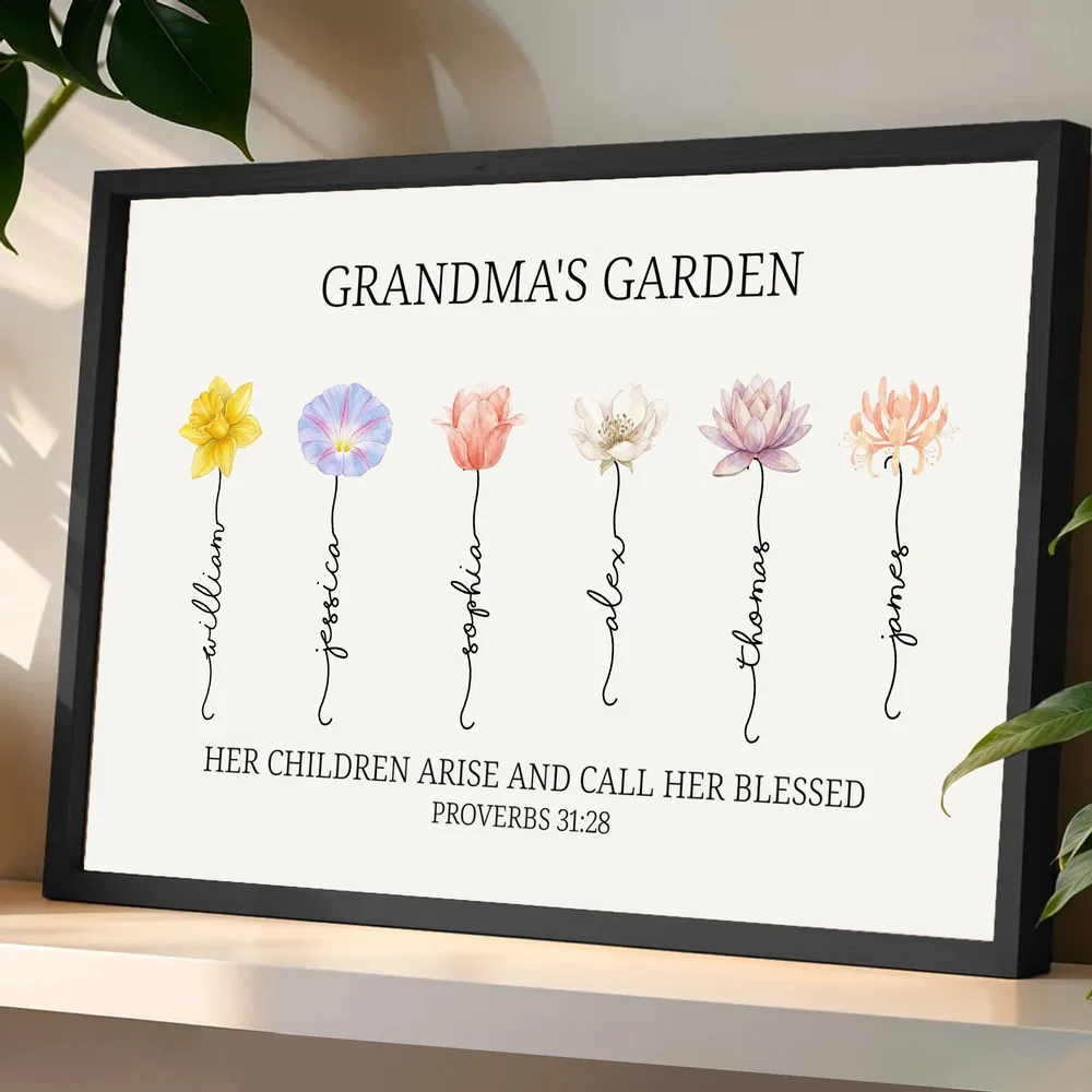 Grandma's Garden Poster Personalized Floral Name Print Family Keepsake Wall Decor A Meaningful Gift for Grandma - Image 4