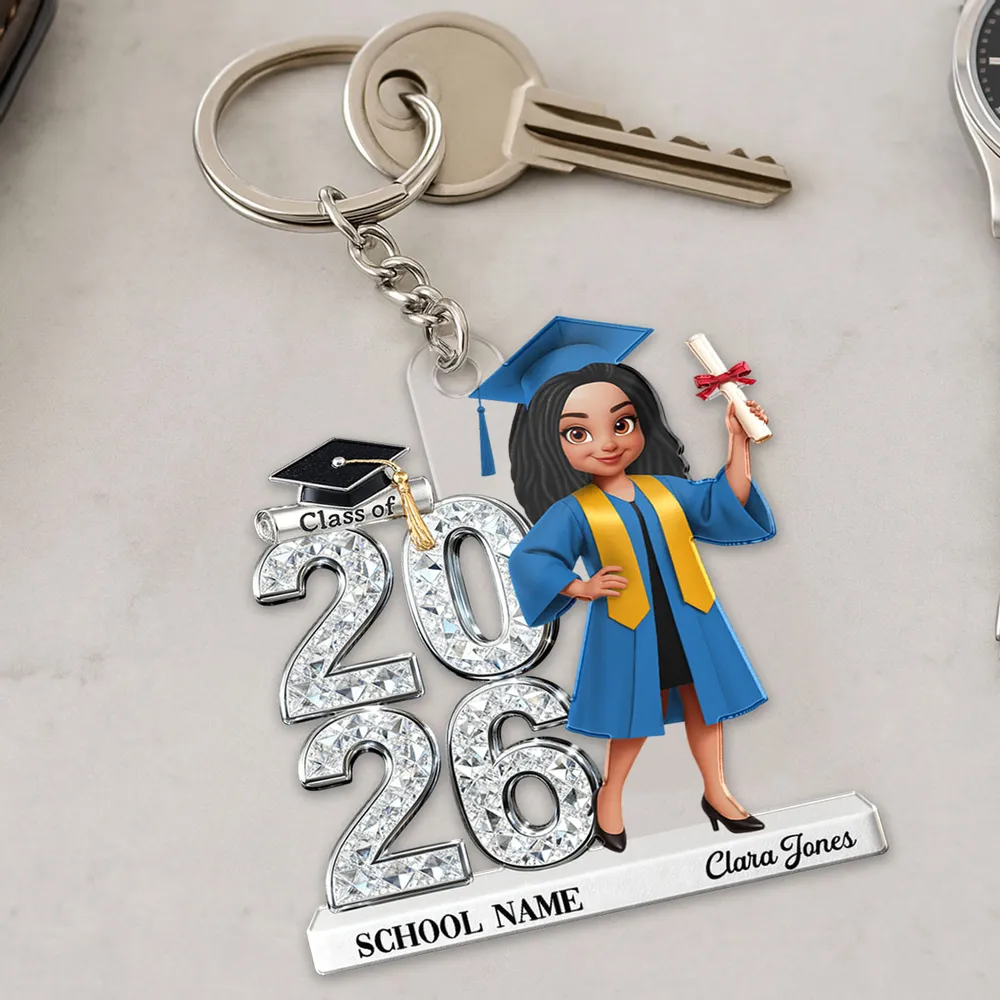 Personalized Graduation Acrylic Keychain Class of 2026 With Cap and Diploma, Unique Gift for Daughter or Son - Image 5