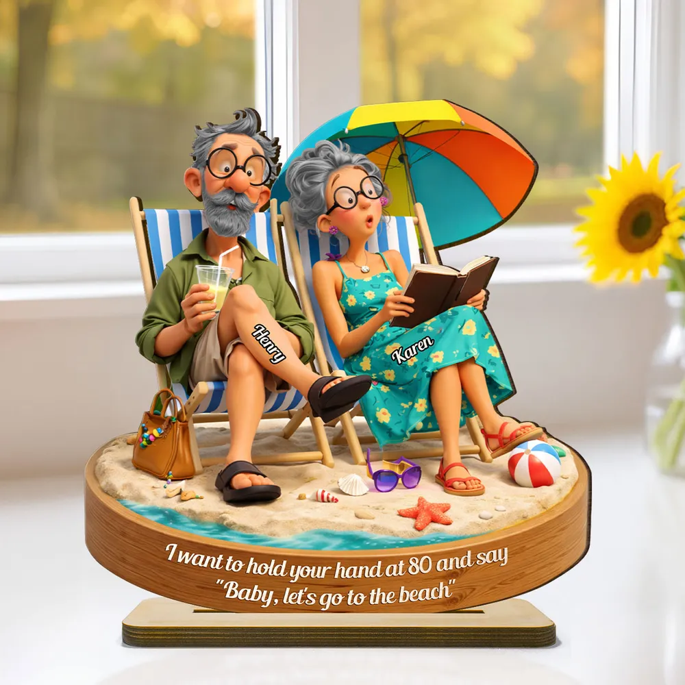 Personalized 2-Layer Wooden Plaque Beach Couple Scene, Funny Romantic Keepsake, Unique Gift for Husband or Wife - Image 3
