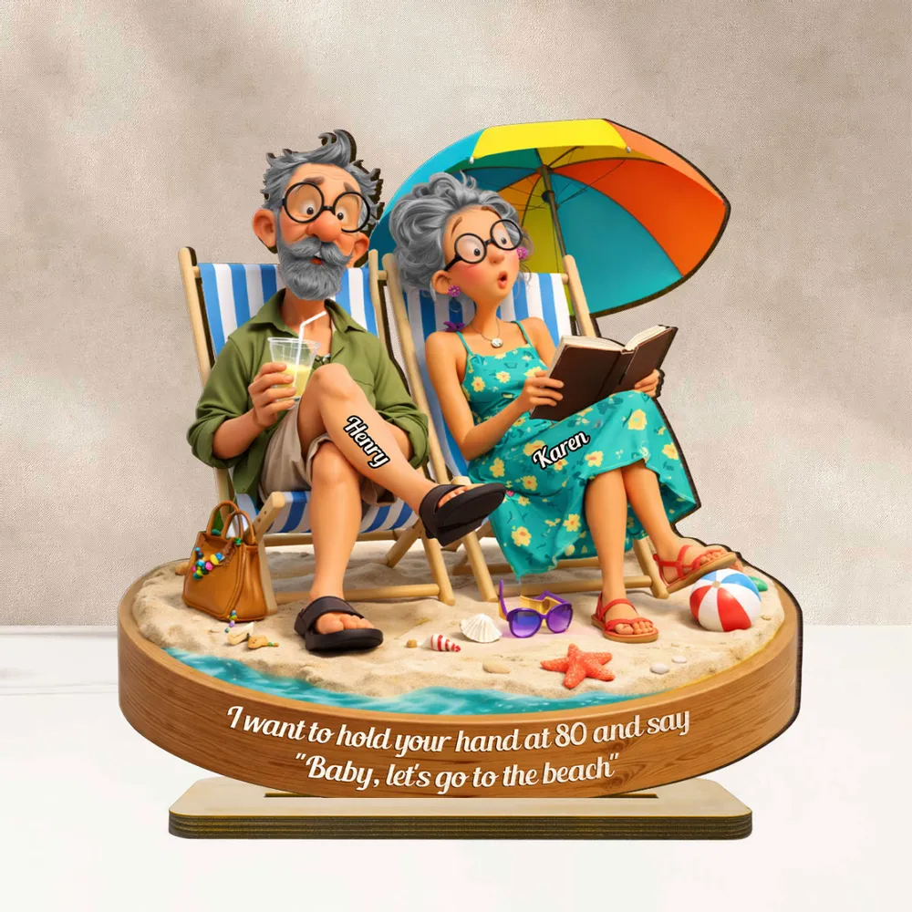 Personalized 2-Layer Wooden Plaque Beach Couple Scene, Funny Romantic Keepsake, Unique Gift for Husband or Wife - Image 7