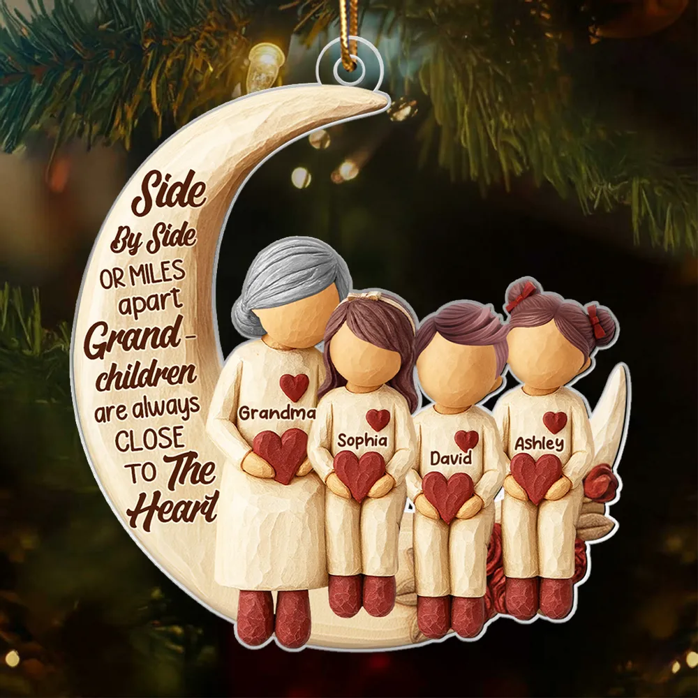 Acrylic Ornament with Grandma and Grandchild Moon Quote Heartwarming Personalized Keepsake for Long-Distance Family Unique Gift - Image 7