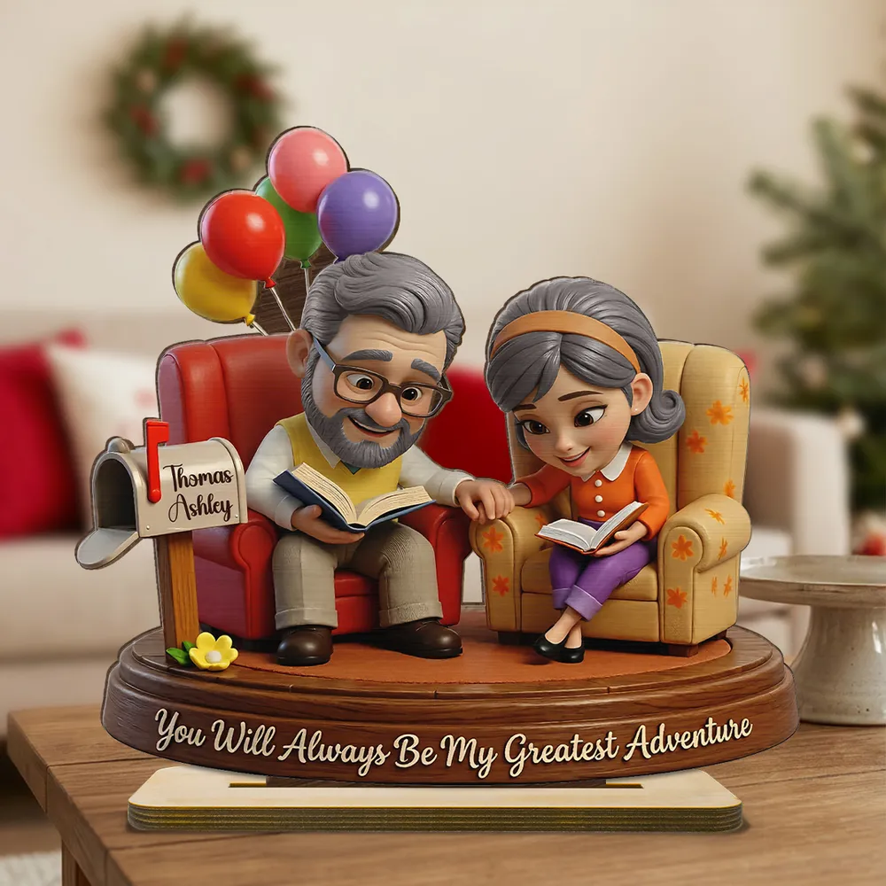 Personalized 2-Layer Wooden Plaque Reading Couple Scene With Greatest Adventure Quote - Unique Anniversary Gift For Husband Or Wife - Image 6