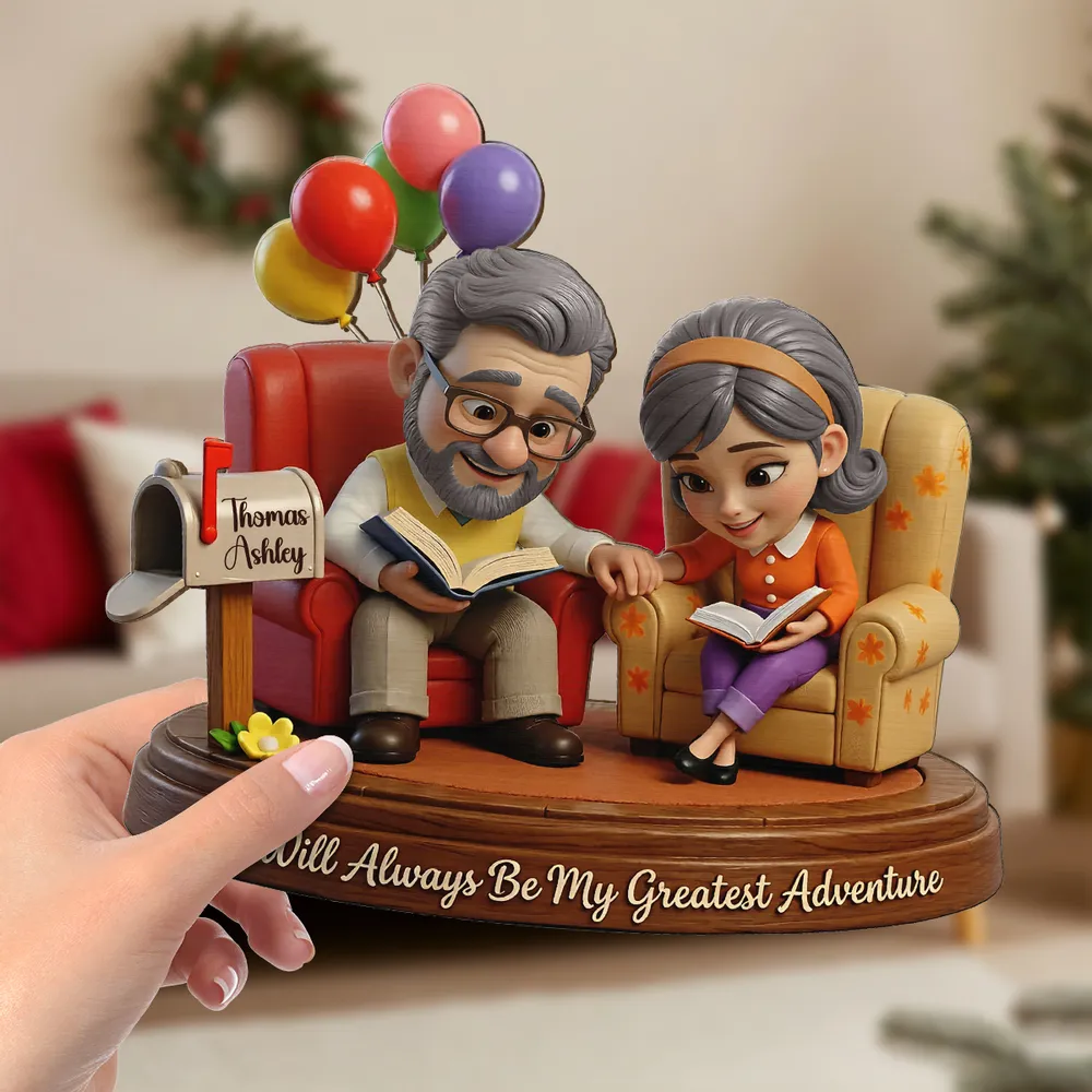 Personalized 2-Layer Wooden Plaque Reading Couple Scene With Greatest Adventure Quote - Unique Anniversary Gift For Husband Or Wife - Image 7
