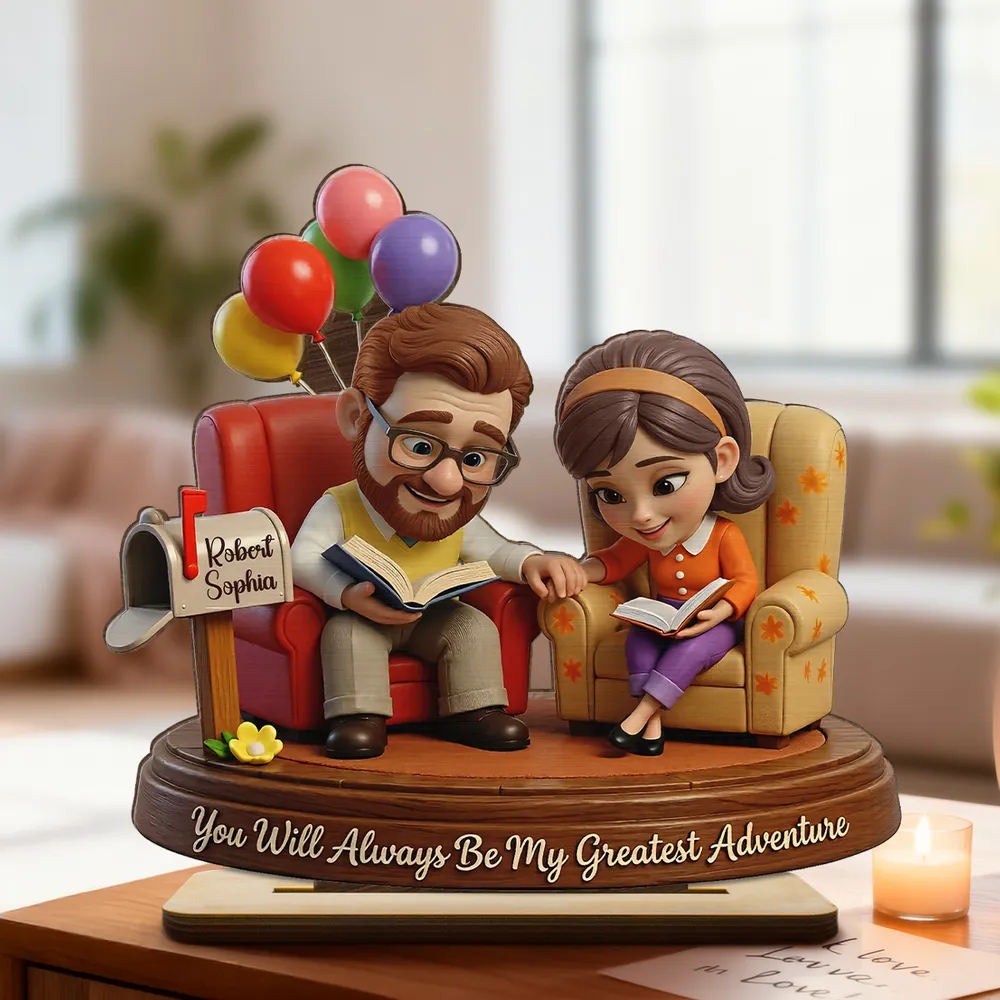 Personalized 2-Layer Wooden Plaque Reading Couple Scene With Greatest Adventure Quote - Unique Anniversary Gift For Husband Or Wife - Image 8