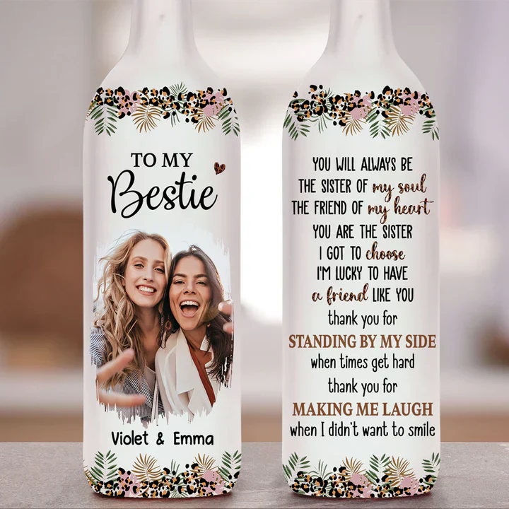 Personalized Bestie Photo Bottle Lamp With Warm Glow Cozy Bedroom Decor Unique Gift For Your Best Friend - Image 4