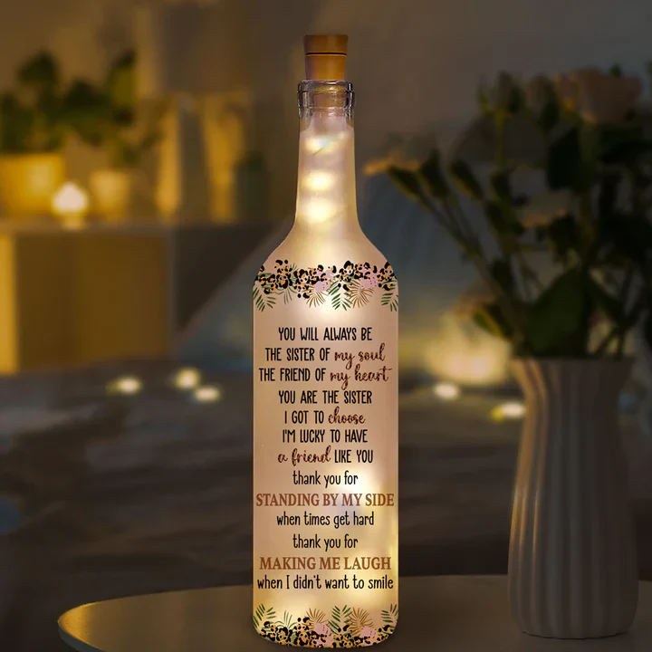 Personalized Bestie Photo Bottle Lamp With Warm Glow Cozy Bedroom Decor Unique Gift For Your Best Friend - Image 5
