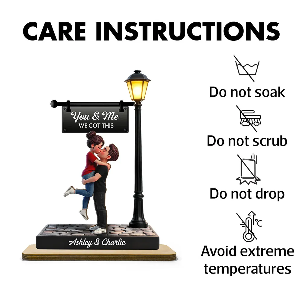 Personalized 2-Layer Wooden Plaque Couple Kissing Under Street Lamp You & Me We Got This Unique Gift For Him Or Her - Image 12