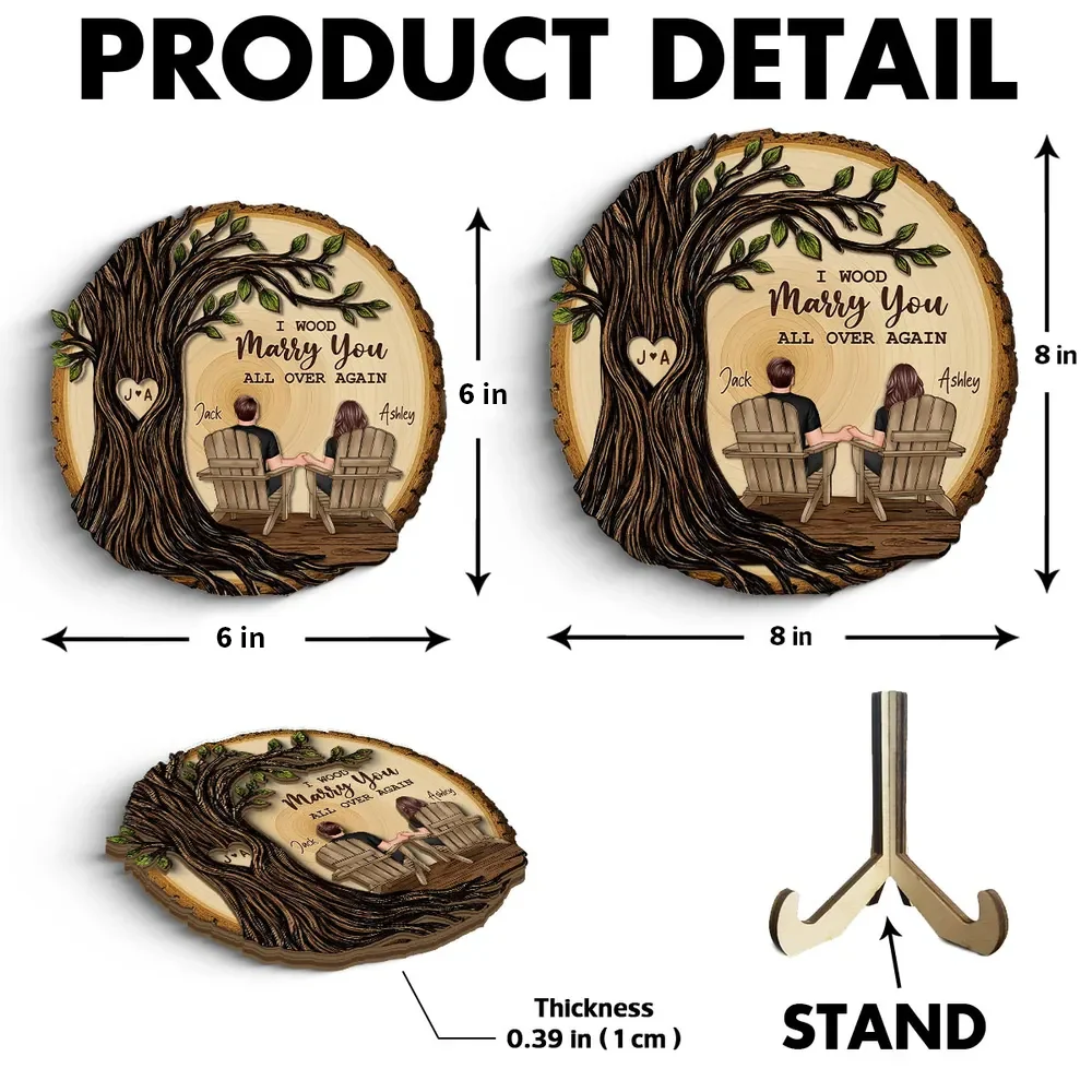 Personalized 2-Layer Wooden Plaque Couple Holding Hands Under Tree, You & Me We Got This, Unique Romantic Gift - Image 4