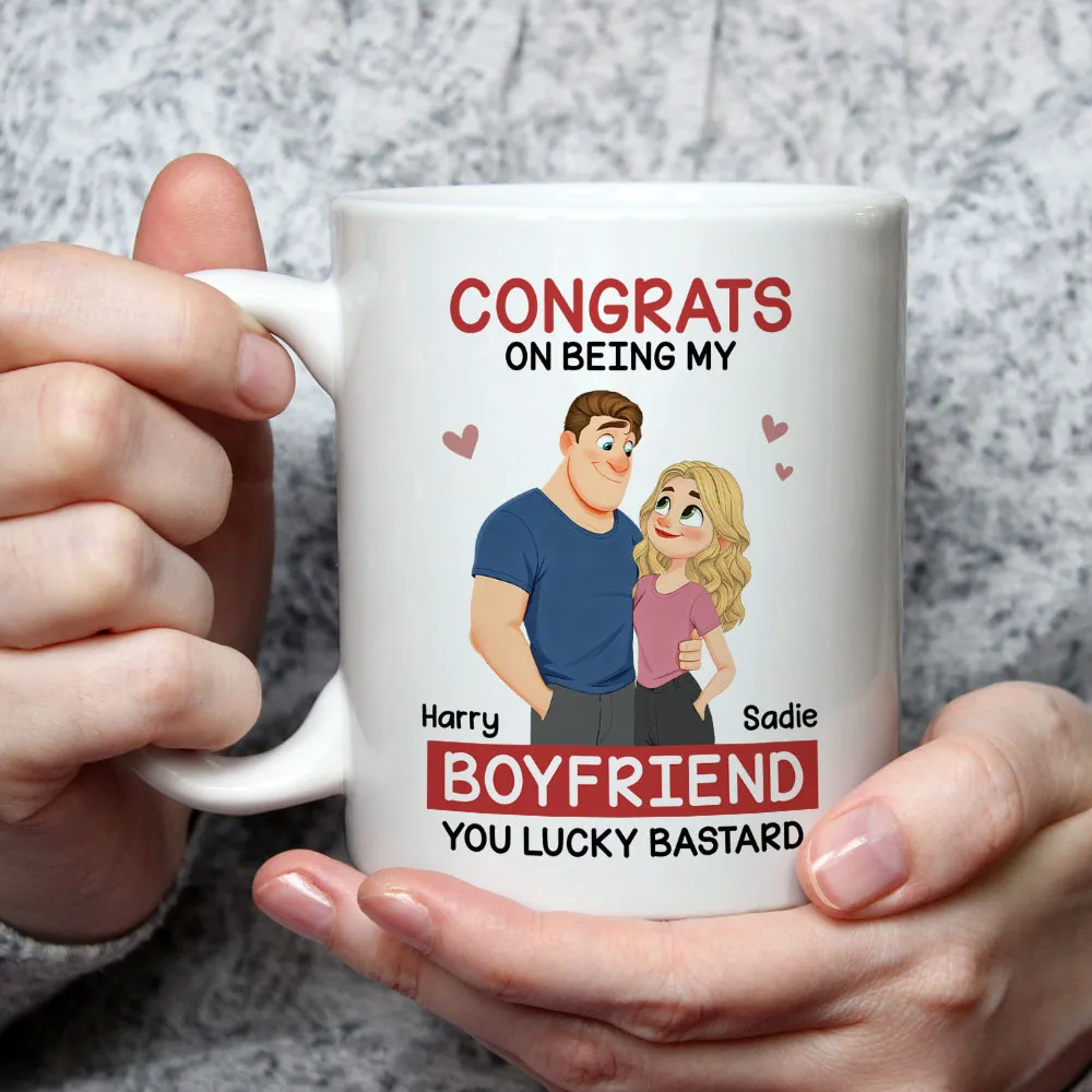 Funny Romantic Personalized Ceramic Mug Congrats On Being My Husband Cute Couple Coffee Gift for Him - Image 2