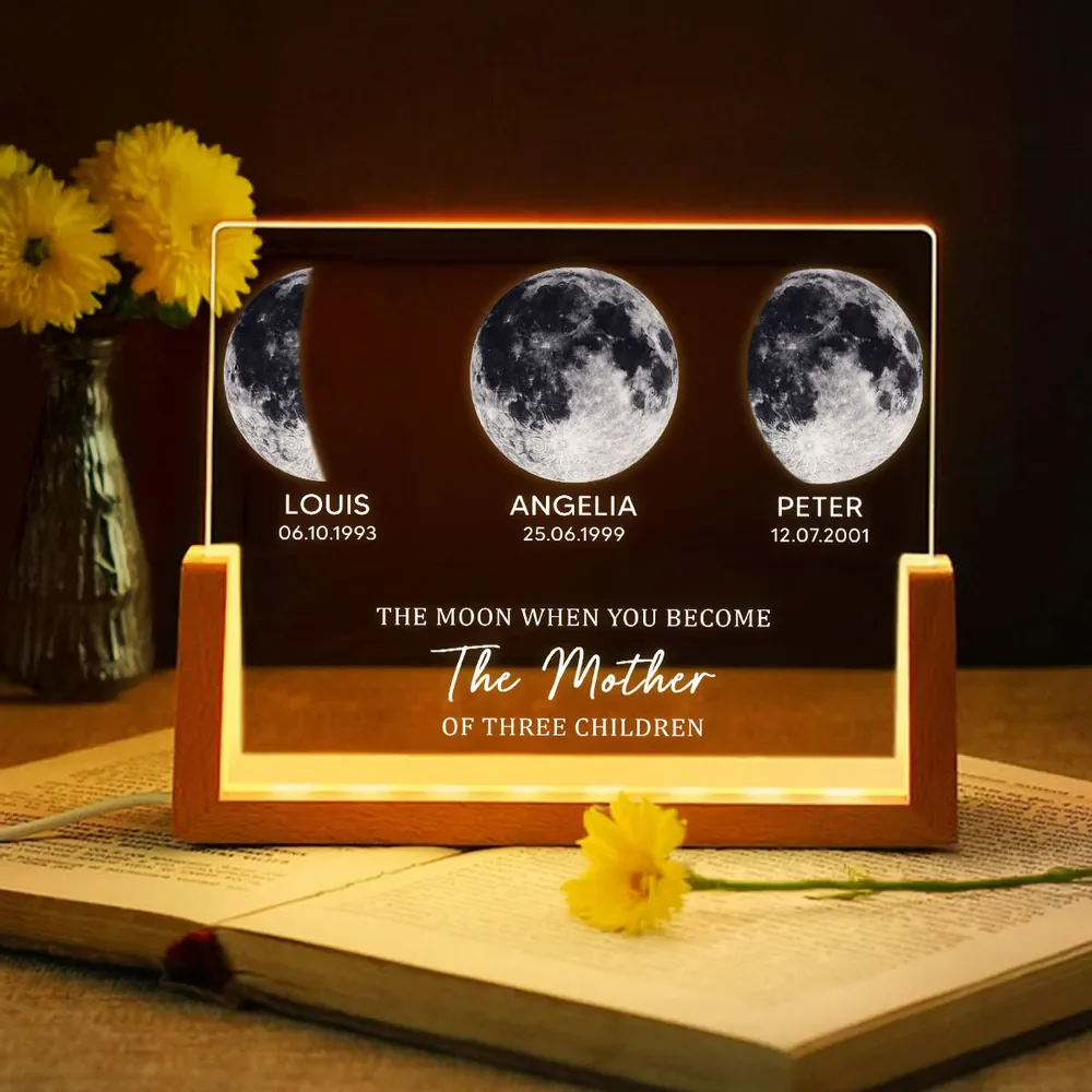 Custom Moon Night LED Light Frame for Mom, Cozy Living Room Accent with Sweet Message, Thoughtful Gift - Image 6