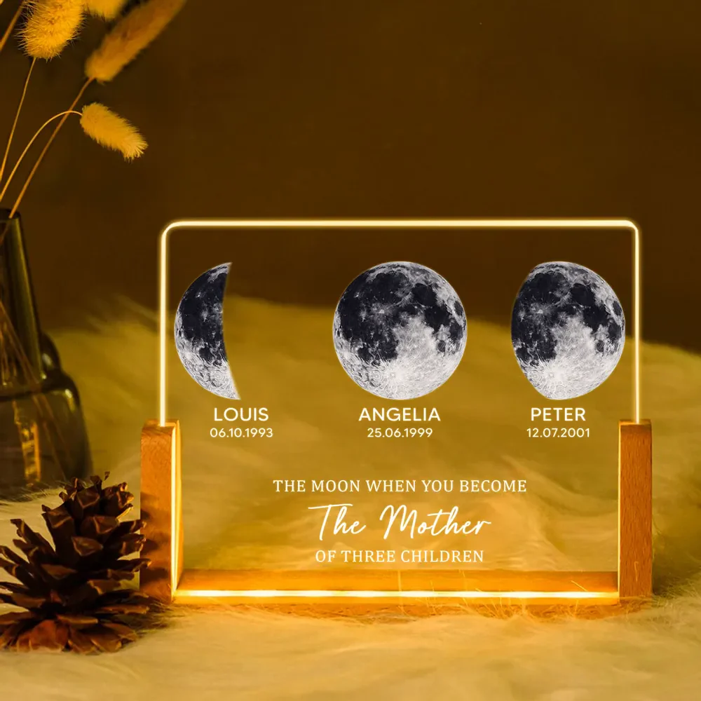 Custom Moon Night LED Light Frame for Mom, Cozy Living Room Accent with Sweet Message, Thoughtful Gift - Image 7