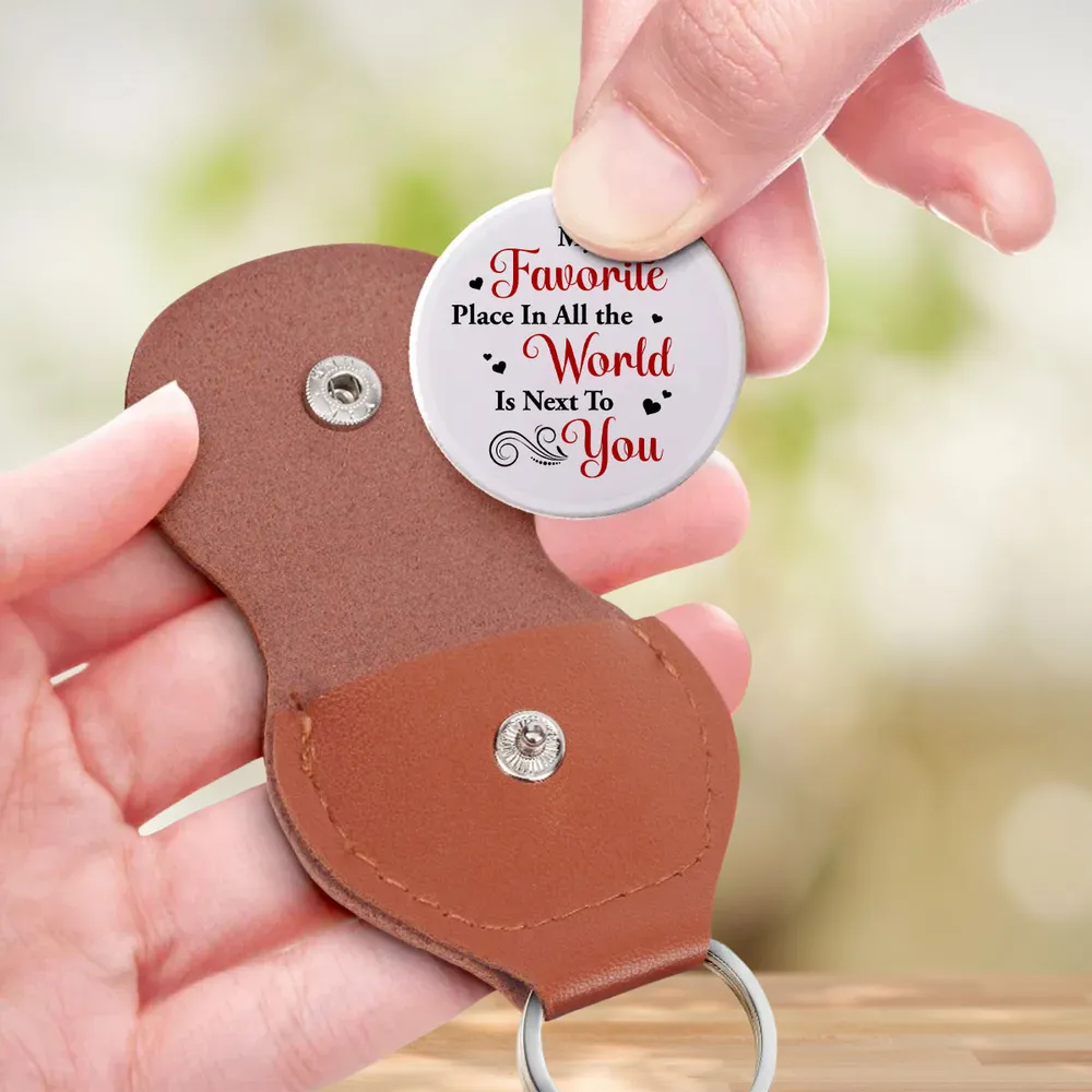 Personalized Pocket Hug Token with Holding Hands Sketch, My Favorite Place Quote, Unique Romantic Gift for Everyday Carry - Image 3