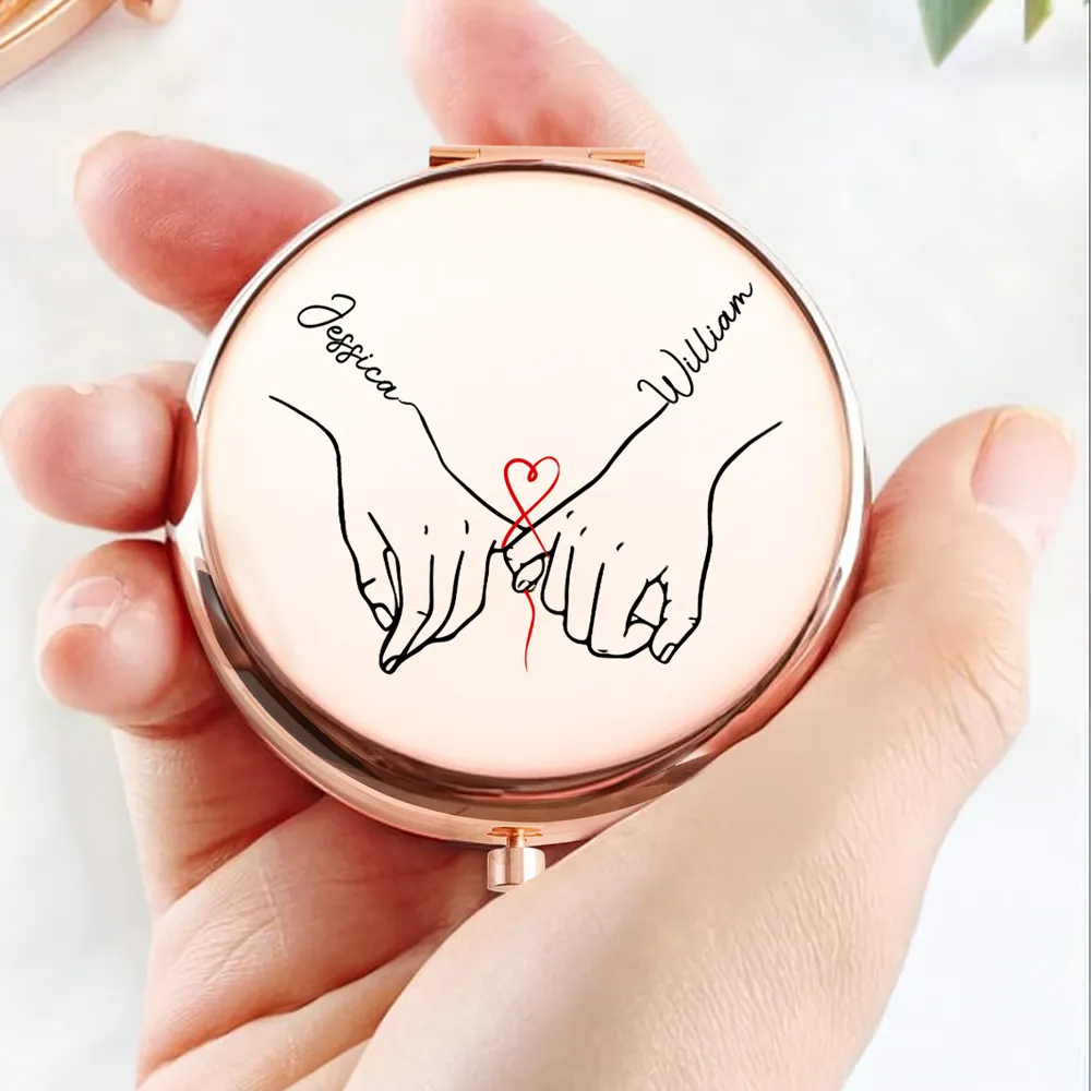 Personalized Metal Compact Mirror for Wife - Soulmate Best Friend Love Quote, Unique Romantic Gift - Image 4