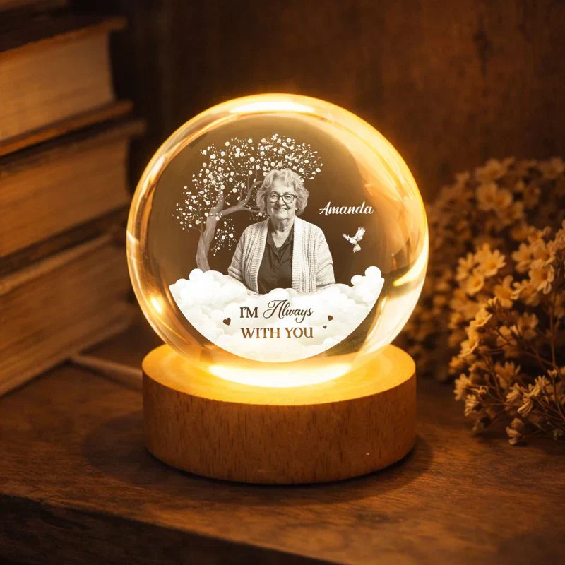 Personalized Memorial Globe Lamp With Photo Style Tribute - Warm Nightstand Glow, Unique Sympathy Gift - Image 7