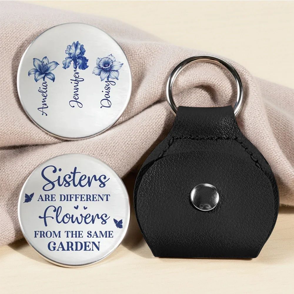 Personalized Pocket Hug Coin with Floral Names Keepsake for Sisters A Sweet Everyday Reminder Unique Gift