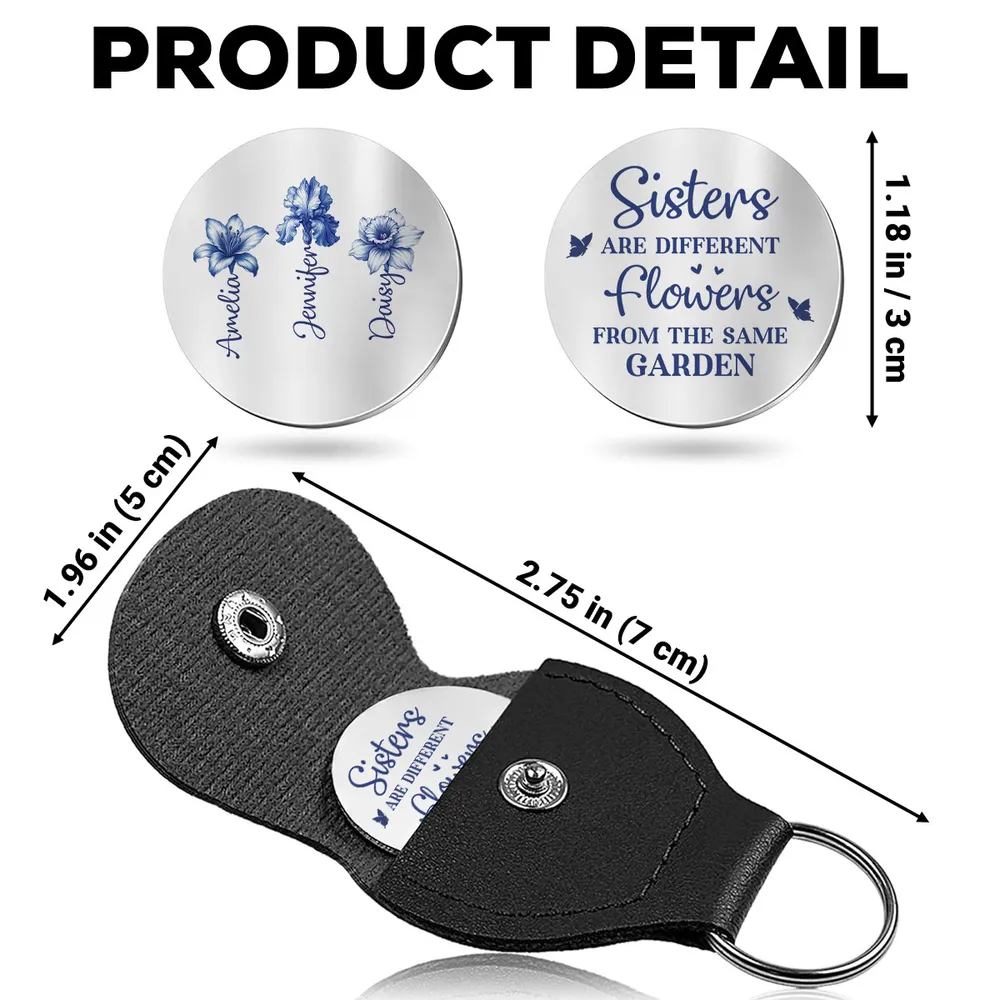 Personalized Pocket Hug Coin with Floral Names Keepsake for Sisters A Sweet Everyday Reminder Unique Gift - Image 5