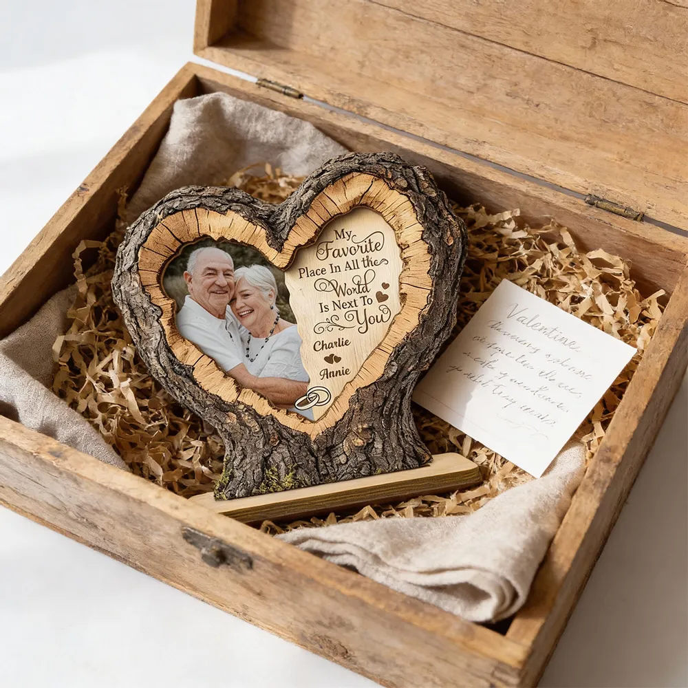 Personalized 2-Layer Wooden Plaque With Couple Photo and Heart Quote, Romantic Living Room Display, Unique Gift - Image 10
