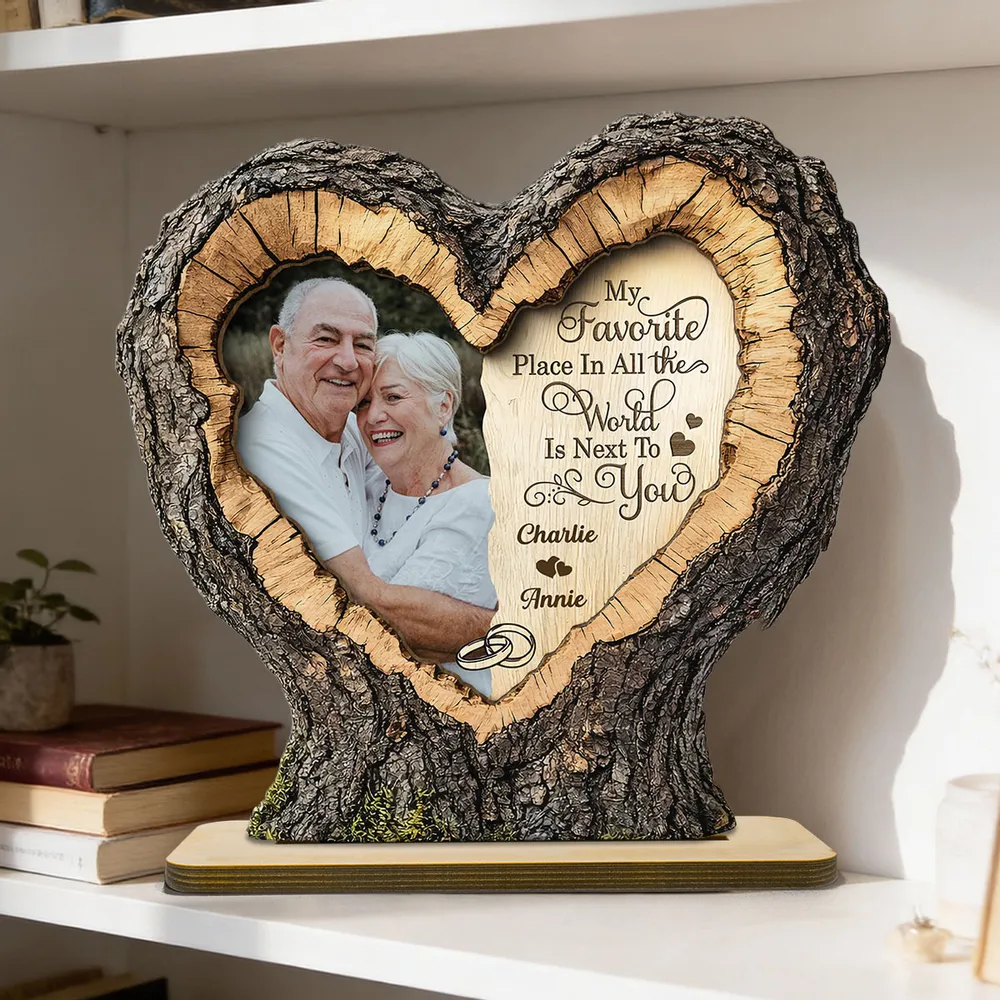 Personalized 2-Layer Wooden Plaque With Couple Photo and Heart Quote, Romantic Living Room Display, Unique Gift - Image 7