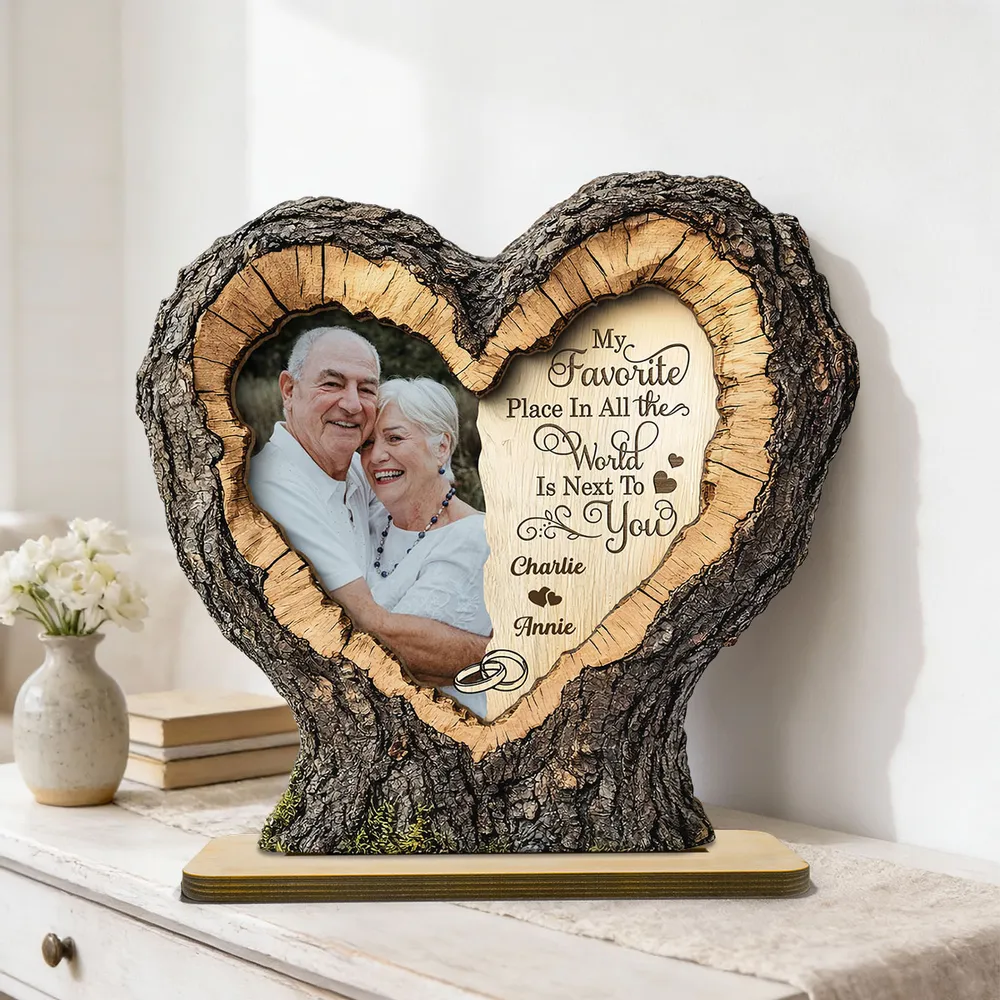 Personalized 2-Layer Wooden Plaque With Couple Photo and Heart Quote, Romantic Living Room Display, Unique Gift - Image 8