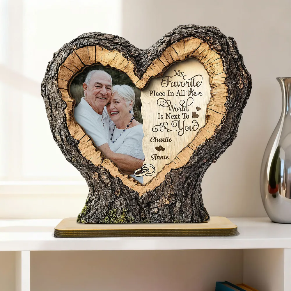 Personalized 2-Layer Wooden Plaque With Couple Photo and Heart Quote, Romantic Living Room Display, Unique Gift - Image 9