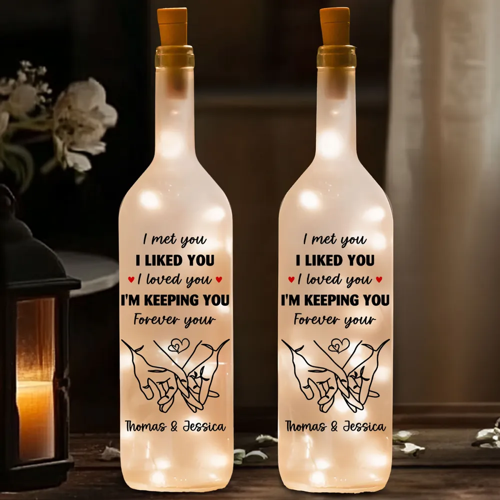 Personalized Bottle Lamp With I Am Keeping You Quote, Warm Glow Bedroom Decor, Unique Romantic Gift for Couples - Image 7