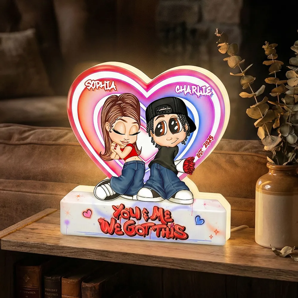 Y2K Personalized Acrylic Light Box, You & Me We Got This Couple Heart Lamp, Unique Gift for Him or Her - Image 2