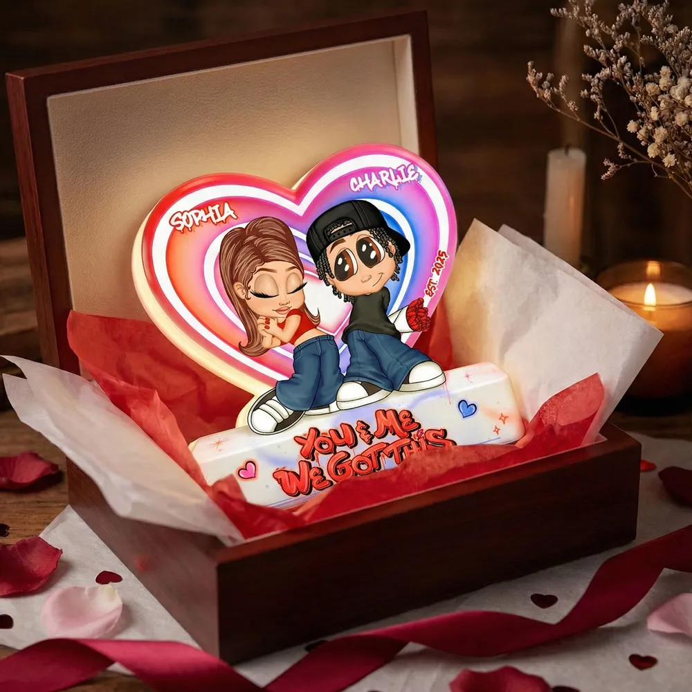 Y2K Personalized Acrylic Light Box, You & Me We Got This Couple Heart Lamp, Unique Gift for Him or Her - Image 5