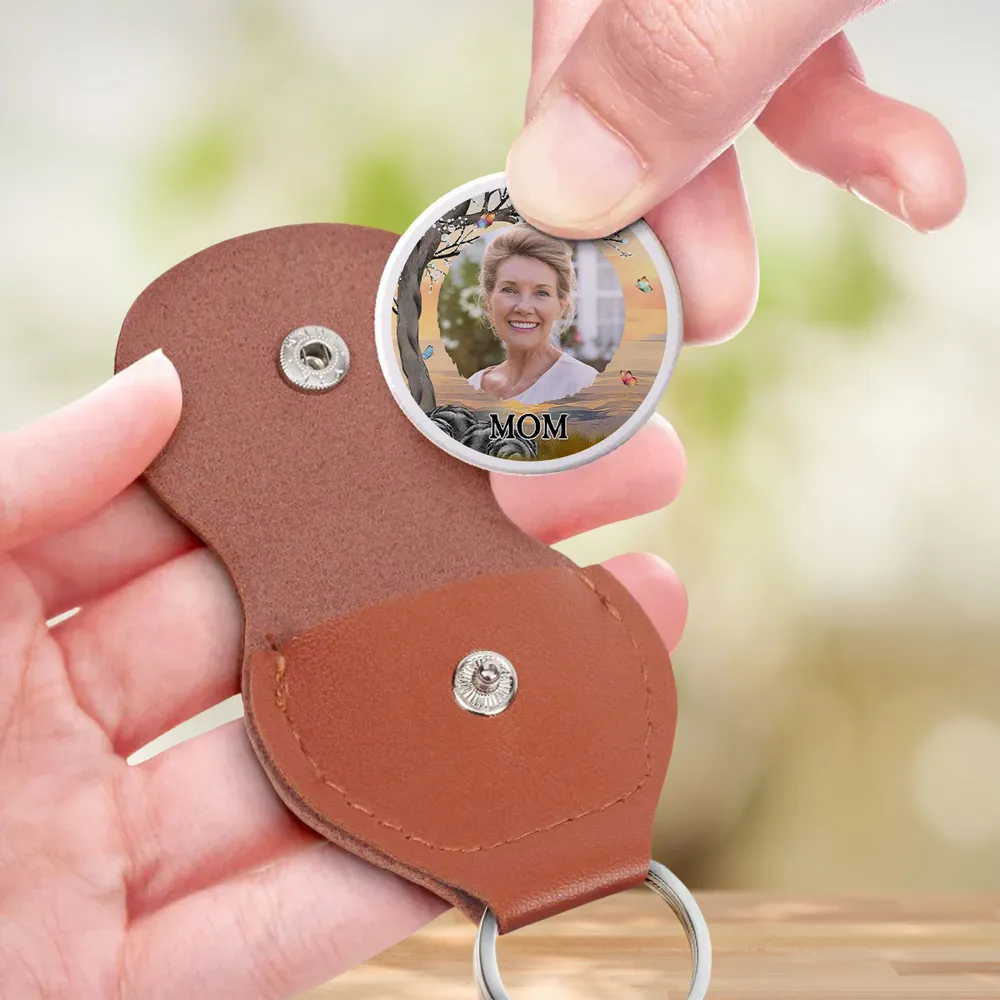 Personalized Pocket Hug with Photo Memorial for Mom, Sunset Tree Design, Unique Keepsake Gift From a Child - Image 3