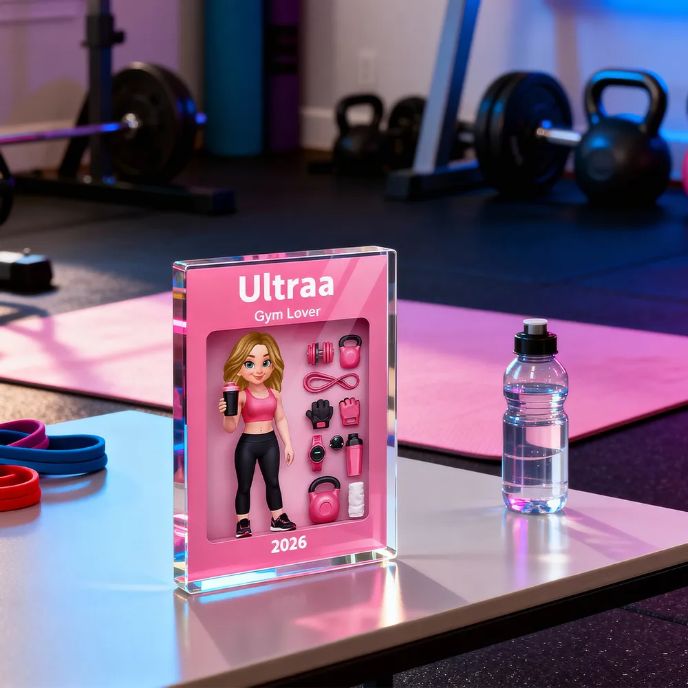 Rectangle Acrylic Block Plaque 'Stronger Everyday' Gym-Themed Desk Decor, Personalized Motivational Gift - Image 8