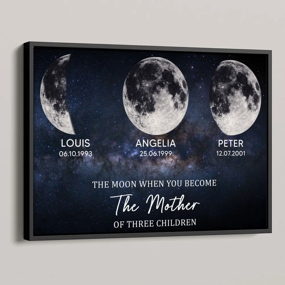 The Moon When You Become The Mother Poster, Personalized Starry Sky Wall Art, Meaningful Gift for Mom - Image 2