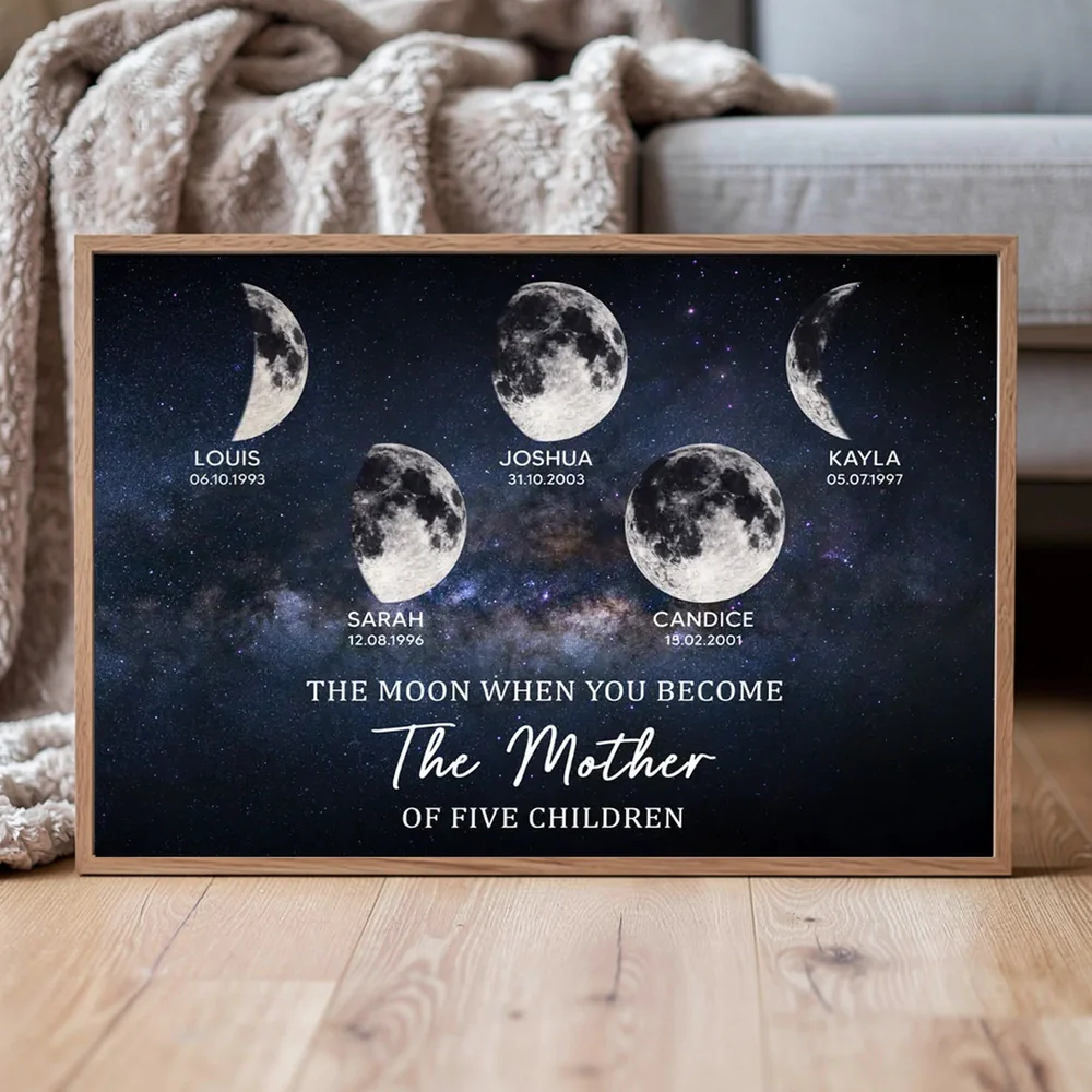 The Moon When You Become The Mother Poster, Personalized Starry Sky Wall Art, Meaningful Gift for Mom - Image 5