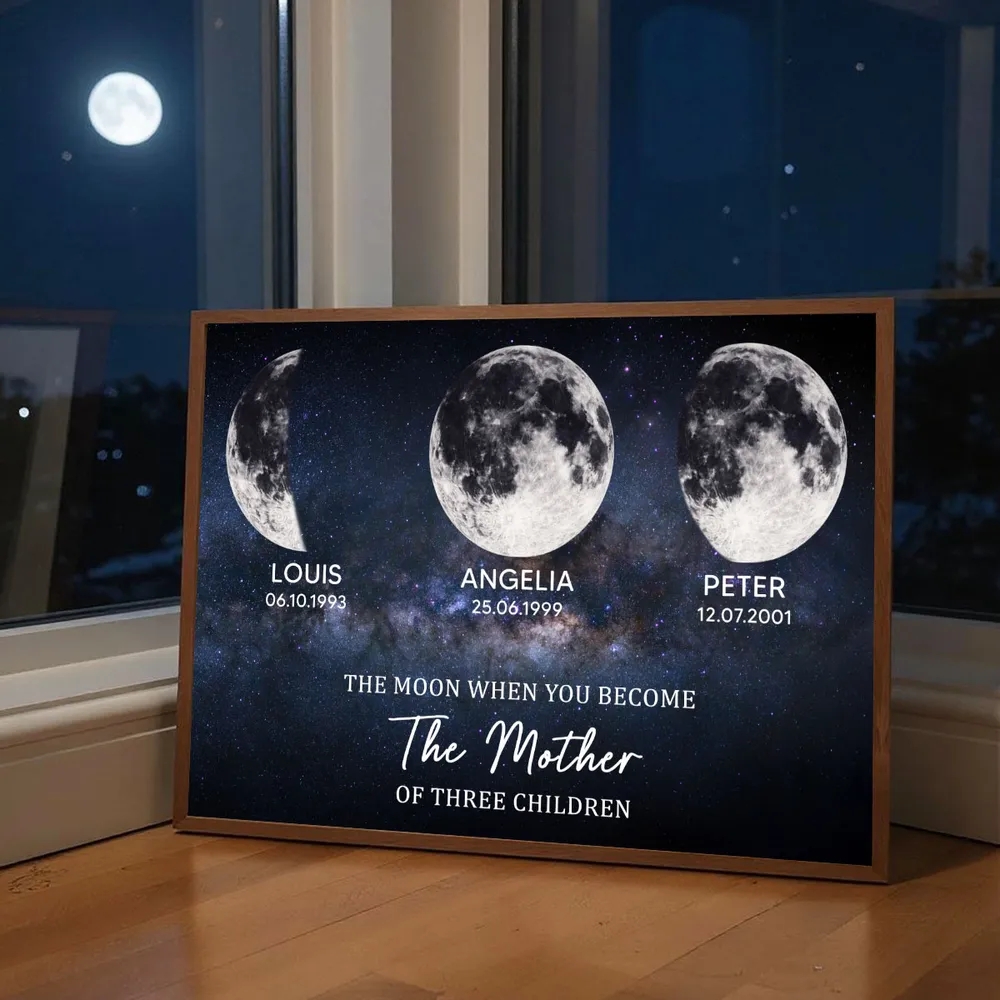 The Moon When You Become The Mother Poster, Personalized Starry Sky Wall Art, Meaningful Gift for Mom - Image 6