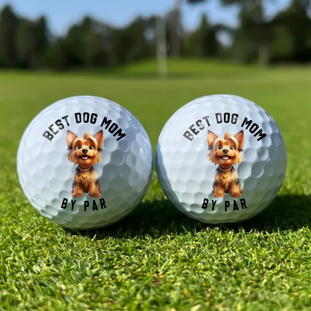 Personalized Best Dog Dad Golf Ball with Cute Dog Cartoon, Funny Unique Gift for Golf Lovers - Image 4