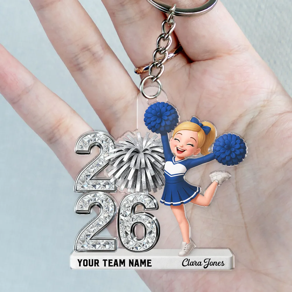 Personalized Cheerleader Acrylic Keychain With Custom Team Name For Everyday Bags, A Cute Unique Gift For Her - Image 7