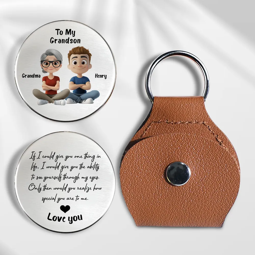 Pocket Hug for Grandson Granddaughter, Love You Always Message, Personalized Keepsake Gift From Grandma Grandpa for Everyday Comfort - Image 2