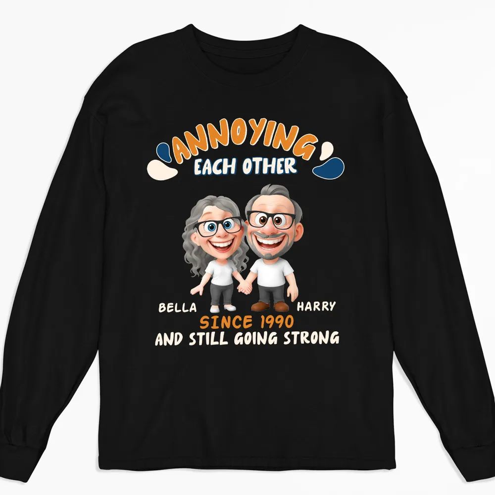 Personalized Couple Caricature Classic Tee with Your Custom Look Funny Relationship Gift for Husband or Wife - Image 3