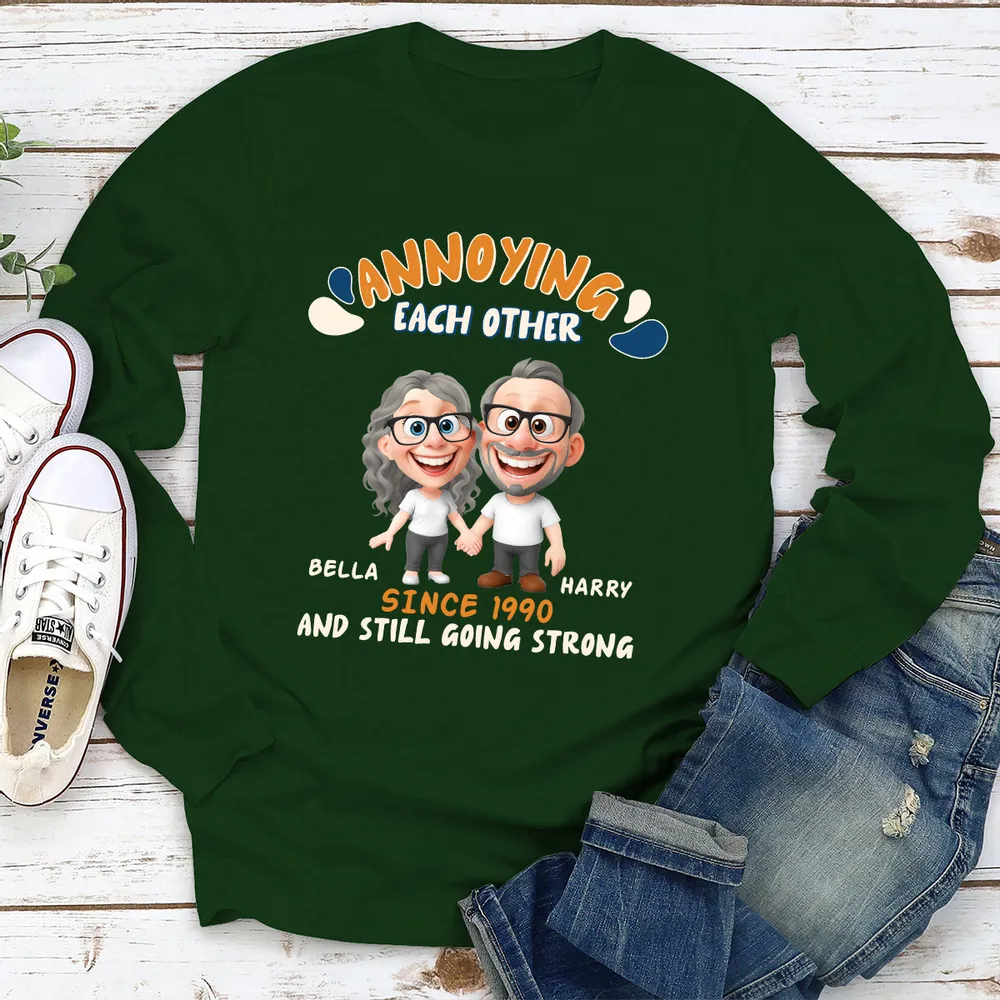 Personalized Couple Caricature Classic Tee with Your Custom Look Funny Relationship Gift for Husband or Wife - Image 5