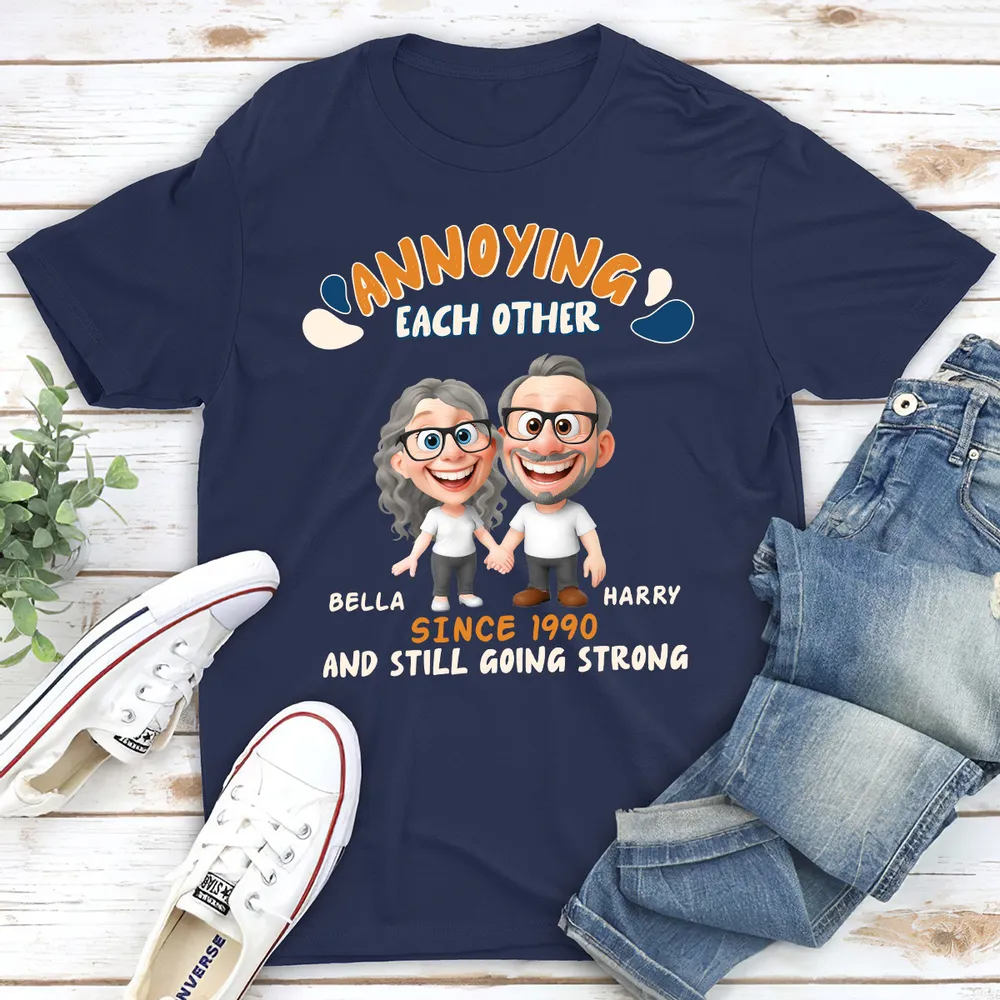 Personalized Couple Caricature Classic Tee with Your Custom Look Funny Relationship Gift for Husband or Wife - Image 6