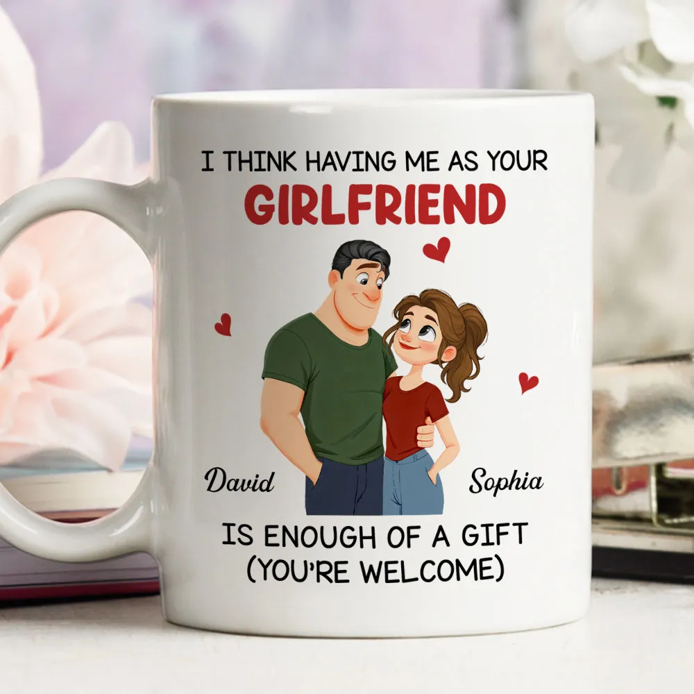 Ceramic Mug Personalized With Playful Girlfriend Quote Cute Couple Design A Unique Romantic Gift For Him - Image 3