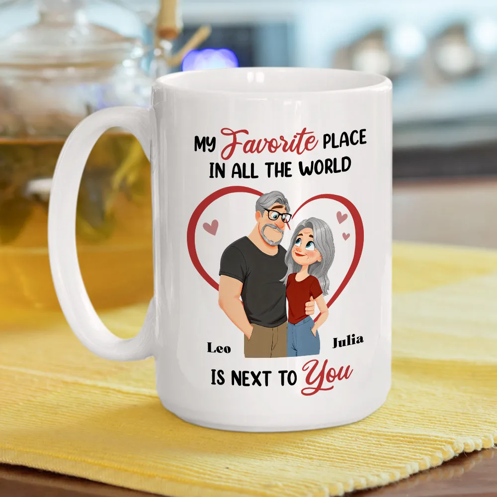 Ceramic Mug 'My Favorite Place' Couple Design, Personalized Love Gift For Couples, Sweet Daily Coffee Reminder - Image 3