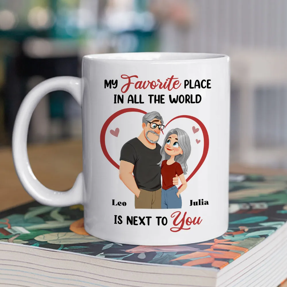 Ceramic Mug 'My Favorite Place' Couple Design, Personalized Love Gift For Couples, Sweet Daily Coffee Reminder - Image 5