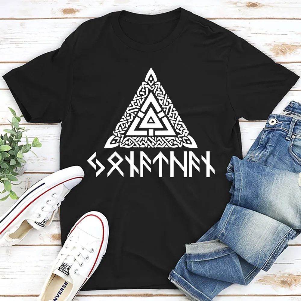 Mystic Rune Triangle Classic Tee, Personalized Custom Graphic for Travel and Gym, Unique Creative Gift for Minimalist Style Fans - Image 4