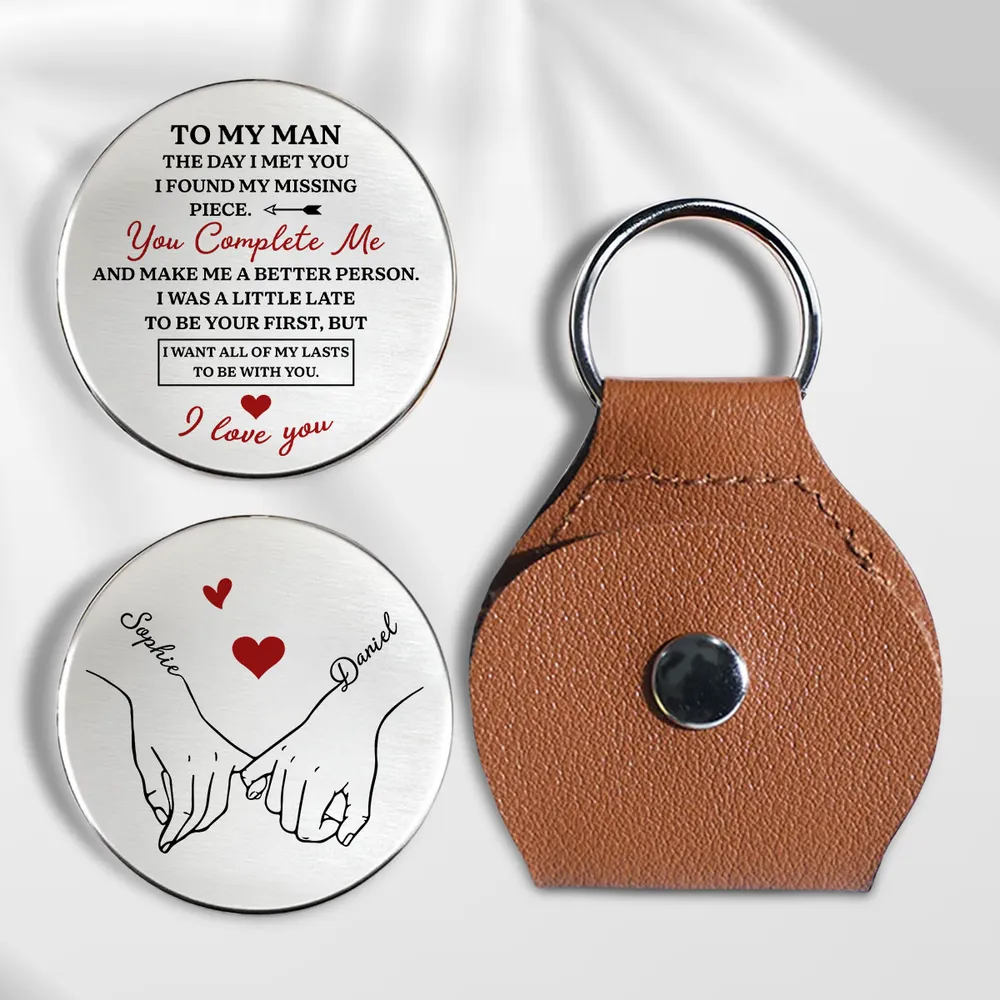 Personalized Pocket Hug Love Token With Engraved Message and Hand-Holding Art Unique Romantic Gift for Him - Image 6